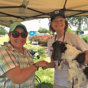Lori Perry Is Awarding Trisha McConnell & Tootsie With An Honorary Award. Tootsie Was Brave Enough To Walk To The Post Among All The Serious Working Dogs. Brave!
