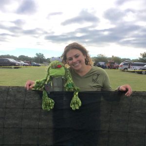 Victoria Kreiter, Course Director, With The Laughing Frog Mascot.